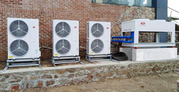 热泵系统别墅项目安装展示